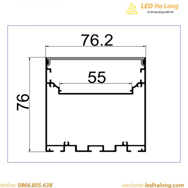 thanh nhôm đèn led thả trần Uh7575