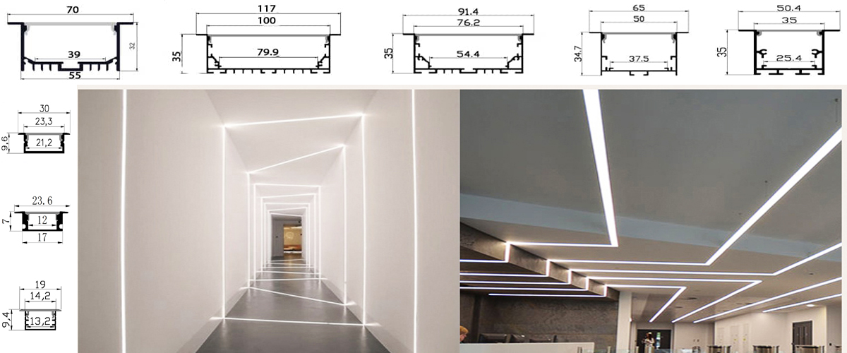 Thanh nhôm đèn led lắp âm