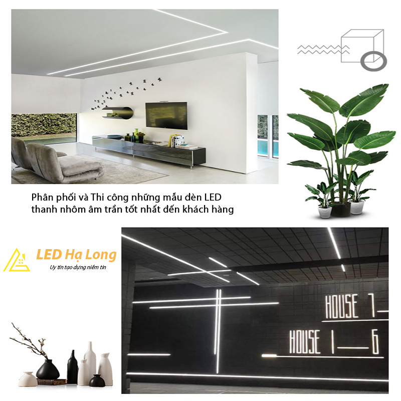đèn led thanh nhôm âm trần
